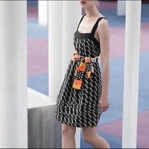 Anthropologie Dress with Orange print sash